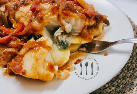 Bacalao al horno con pisto y patatas panaderas 5 Bacalao al horno con pisto y patatas panaderas