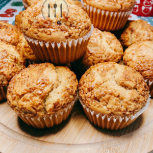 Magdalenas con leche de coco y manzana