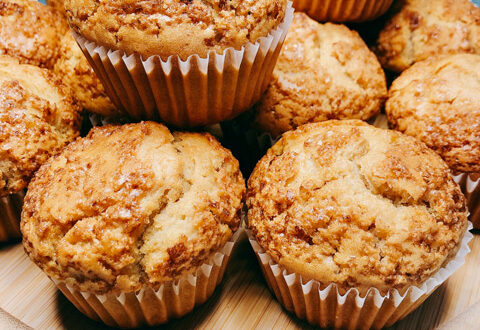 Magdalenas con leche de coco y manzana 1 Magdalenas con leche de coco y manzana