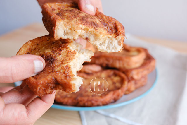 Torrijas con pan brioche y canela